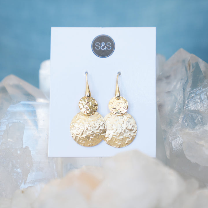 Hammered Gold Plate Earrings