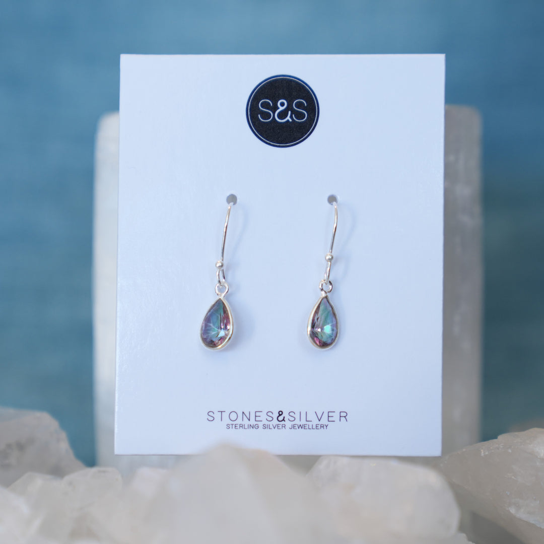 Cut Crystal Teardrop Dangle Earrings