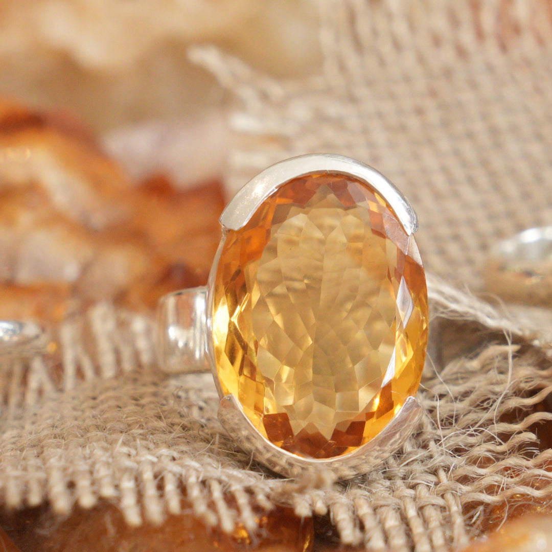 Citrine Ring Sterling Silver