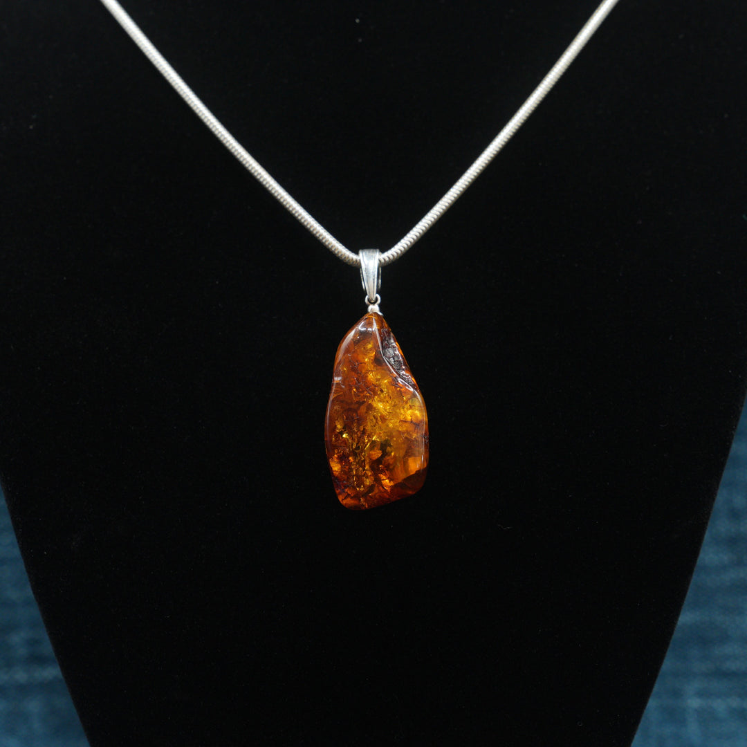 Sterling Silver Amber Pendant