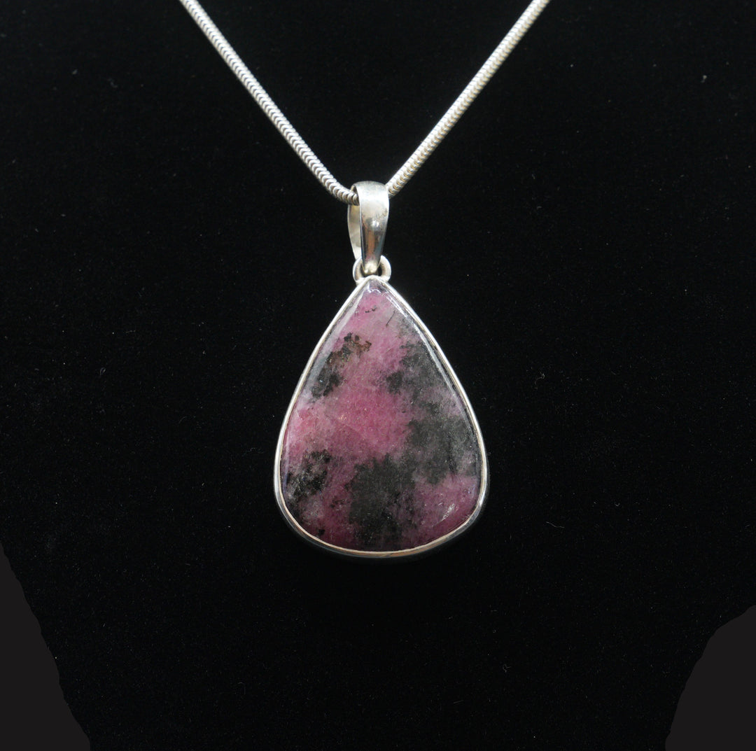 Rhodonite Pendant Sterling Silver