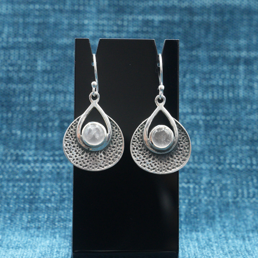 Crystal Disc Drop Earrings