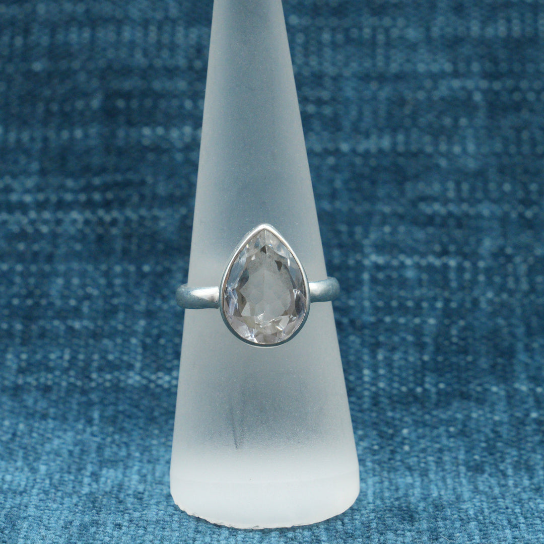 Size 8 Green Amethyst Ring