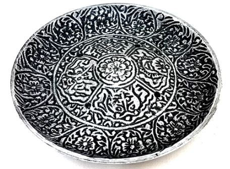 Incense Stick Holder Aluminium Round Etched 9cm