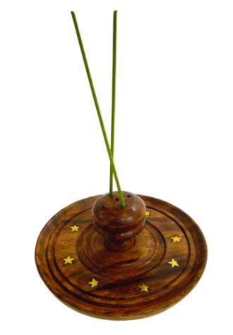 Large Round Wooden Incense Holder